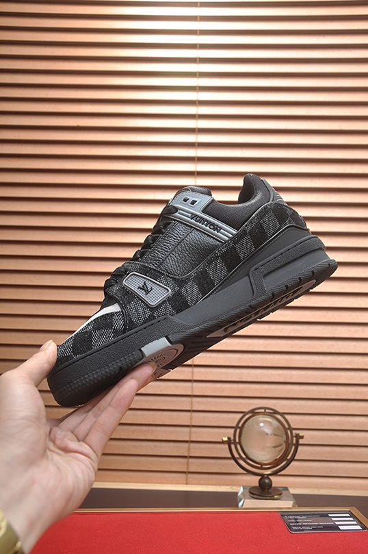 ルイヴィトン LVトレイナー モノグラム デニム スニーカー ブラック グレー shoes350 - 画像 (5)