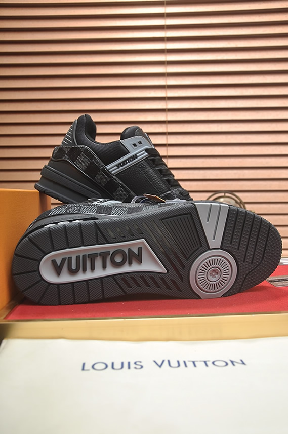 ルイヴィトン LVトレイナー モノグラム デニム スニーカー ブラック グレー shoes350 - 画像 (7)