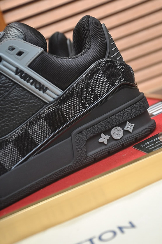 ルイヴィトン LVトレイナー モノグラム デニム スニーカー ブラック グレー shoes350 - 画像 (9)