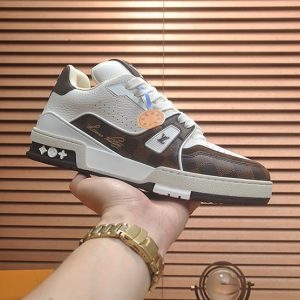 ルイヴィトン LVトレイナー ダミエ スニーカー ブラウン ホワイト shoes355
