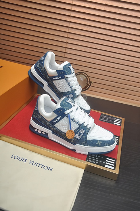 ルイヴィトン LVトレイナー モノグラム デニム スニーカー ブルー ホワイト shoes357 - 画像 (6)