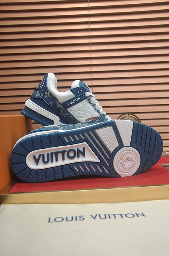 ルイヴィトン LVトレイナー モノグラム デニム スニーカー ブルー ホワイト shoes357 - 画像 (7)