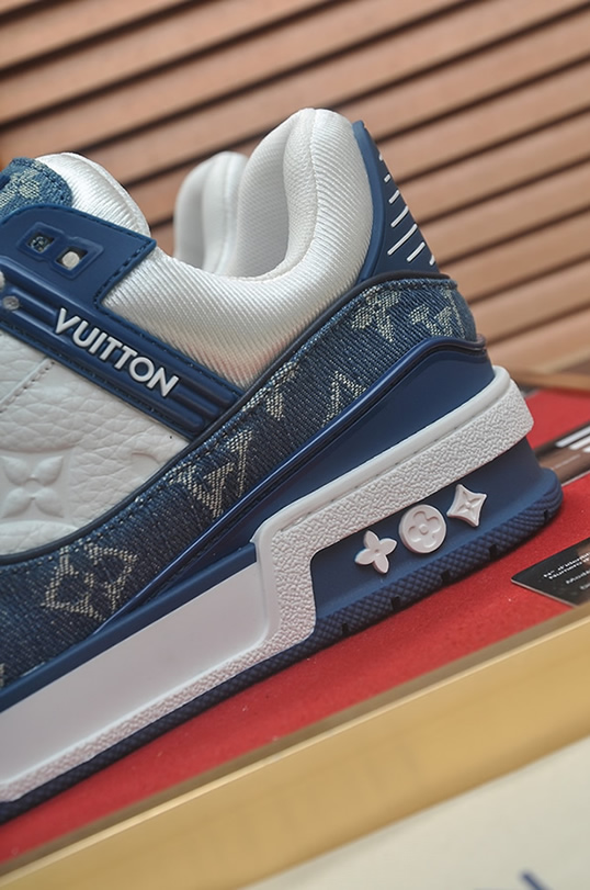 ルイヴィトン LVトレイナー モノグラム デニム スニーカー ブルー ホワイト shoes357 - 画像 (9)