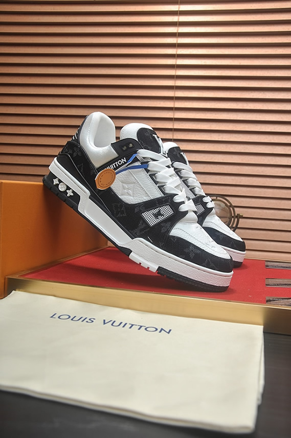 ルイヴィトン LVトレイナー モノグラム デニム スニーカー ブラック ホワイト shoes359 - 画像 (3)