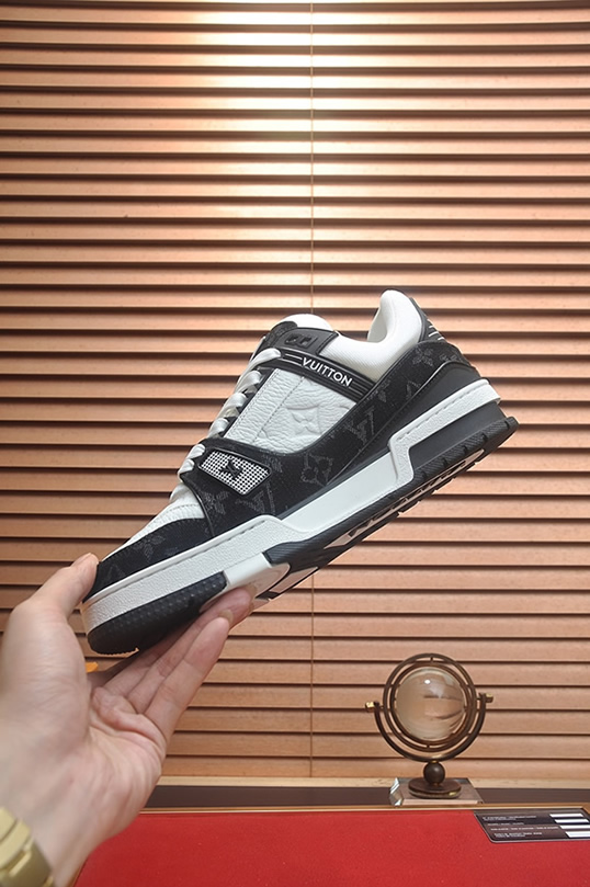 ルイヴィトン LVトレイナー モノグラム デニム スニーカー ブラック ホワイト shoes359 - 画像 (5)