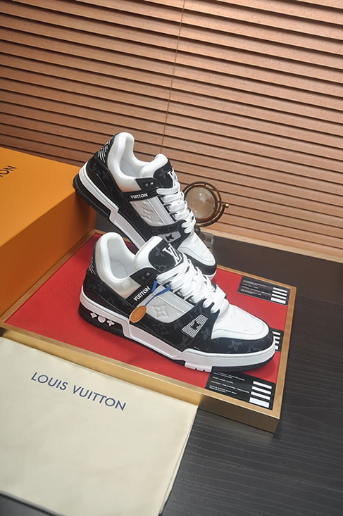 ルイヴィトン LVトレイナー モノグラム デニム スニーカー ブラック ホワイト shoes359 - 画像 (6)