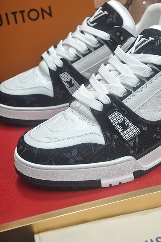 ルイヴィトン LVトレイナー モノグラム デニム スニーカー ブラック ホワイト shoes359 - 画像 (8)