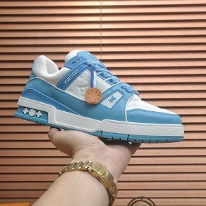 ルイヴィトン LVトレイナー スニーカー ライトブルー ホワイト shoes364