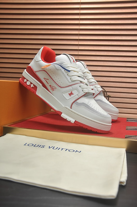 ルイヴィトン LVトレイナー スニーカー ホワイト レッド shoes366 - 画像 (3)