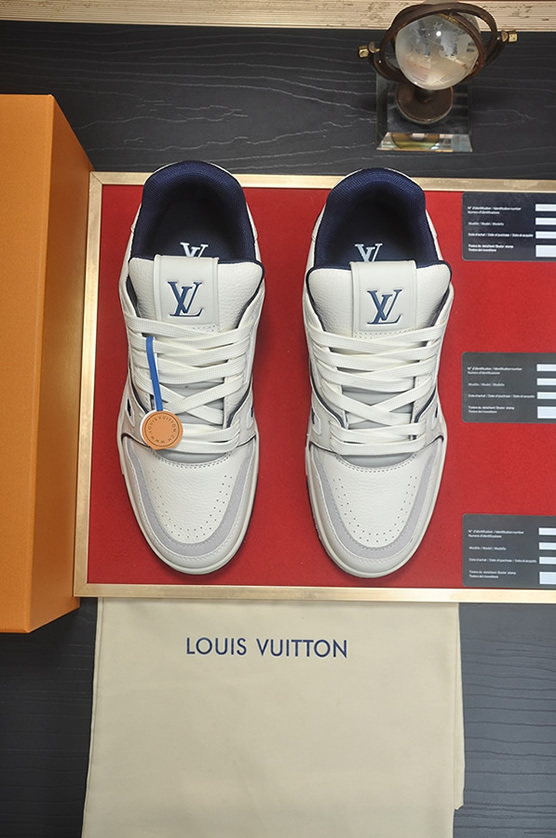 ルイヴィトン LVトレイナー スニーカー ホワイト ネイビー shoes367 - 画像 (2)