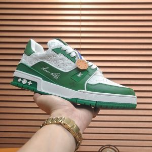 ルイヴィトン LVトレイナー モノグラム スニーカー グリーン ホワイト shoes369