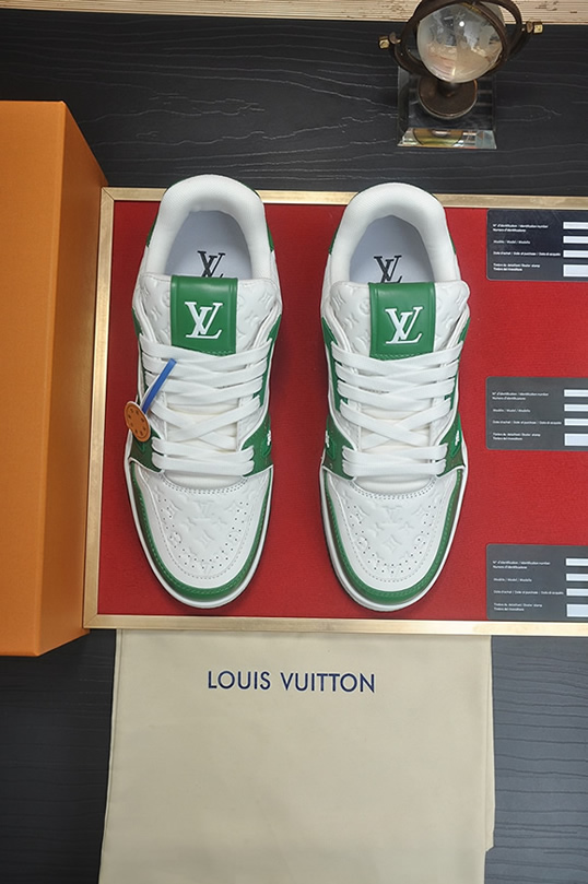 ルイヴィトン LVトレイナー モノグラム スニーカー グリーン ホワイト shoes369 - 画像 (2)