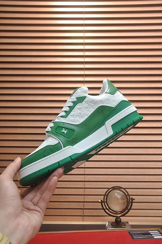 ルイヴィトン LVトレイナー モノグラム スニーカー グリーン ホワイト shoes369 - 画像 (5)