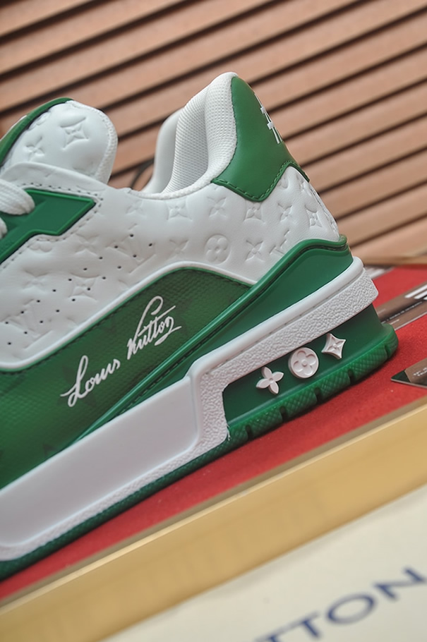 ルイヴィトン LVトレイナー モノグラム スニーカー グリーン ホワイト shoes369 - 画像 (9)