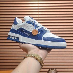 ルイヴィトン LVトレイナー モノグラム スニーカー ブルー ホワイト shoes370