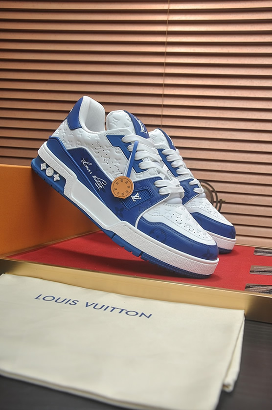 ルイヴィトン LVトレイナー モノグラム スニーカー ブルー ホワイト shoes370 - 画像 (3)