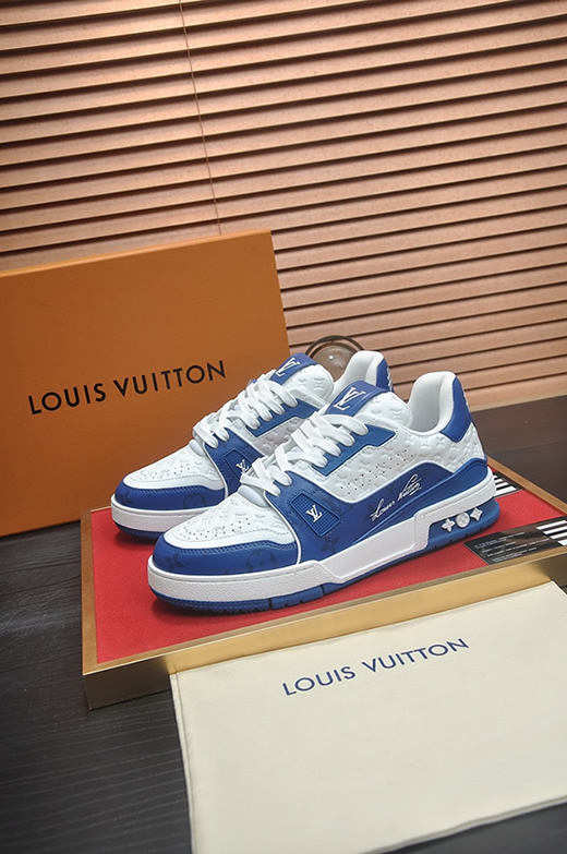 ルイヴィトン LVトレイナー モノグラム スニーカー ブルー ホワイト shoes370 - 画像 (4)
