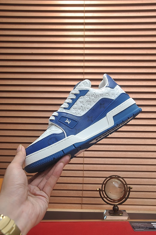 ルイヴィトン LVトレイナー モノグラム スニーカー ブルー ホワイト shoes370 - 画像 (5)