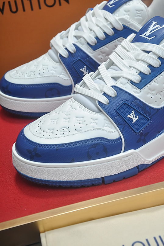 ルイヴィトン LVトレイナー モノグラム スニーカー ブルー ホワイト shoes370 - 画像 (8)