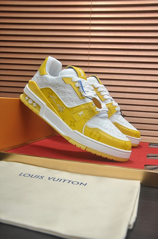 ルイヴィトン LVトレイナー モノグラム スニーカー イエロー ホワイト shoes371 - 画像 (3)