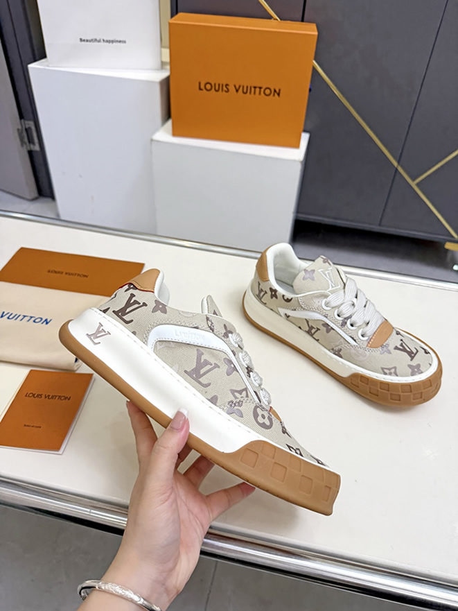 ルイヴィトン スニーカー モノグラム キャンバス ベージュ shoes373 - 画像 (3)