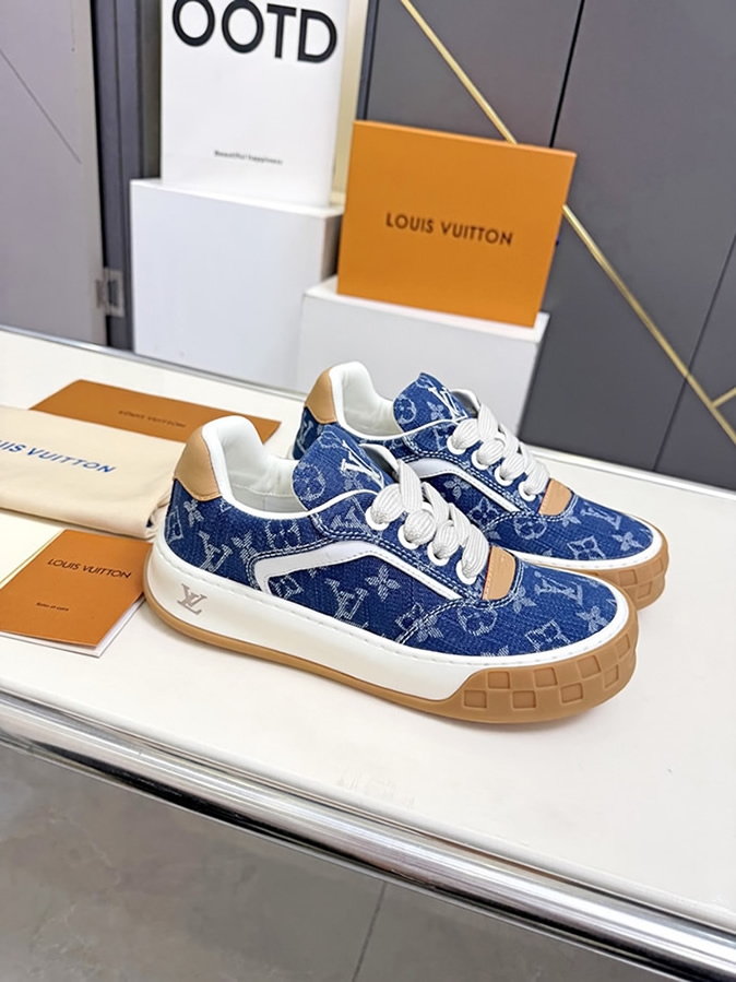 ルイヴィトン スニーカー モノグラム デニム ブルー shoes374 - 画像 (2)