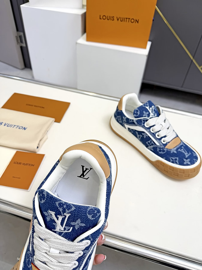 ルイヴィトン スニーカー モノグラム デニム ブルー shoes374 - 画像 (4)