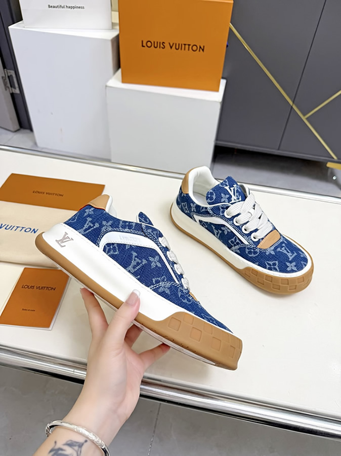 ルイヴィトン スニーカー モノグラム デニム ブルー shoes374 - 画像 (5)