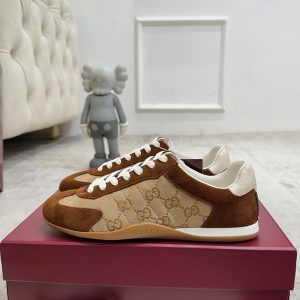 グッチ スニーカー GGキャンバス スエード ブラウン ベージュ shoes378