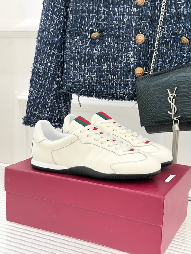 グッチ スニーカー スムースレザー ホワイト シェリーライン shoes380 - 画像 (2)