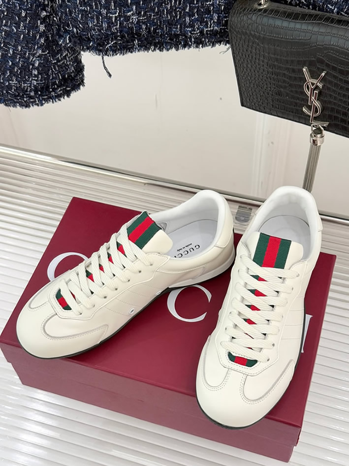 グッチ スニーカー スムースレザー ホワイト シェリーライン shoes380 - 画像 (3)