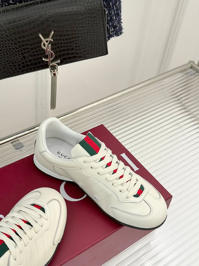 グッチ スニーカー スムースレザー ホワイト シェリーライン shoes380 - 画像 (5)