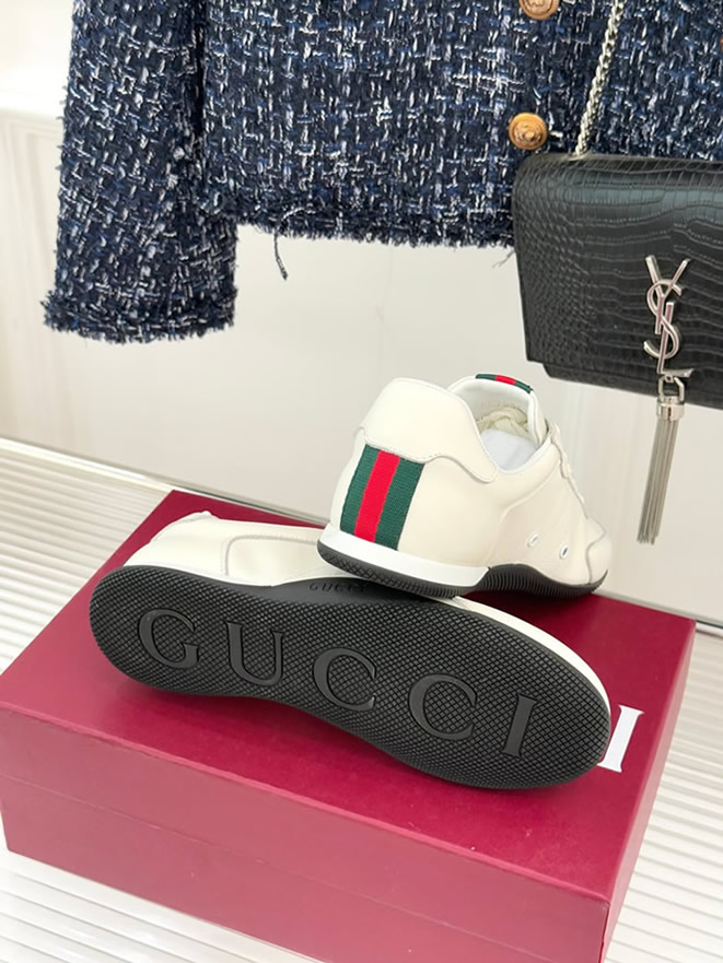 グッチ スニーカー スムースレザー ホワイト シェリーライン shoes380 - 画像 (9)