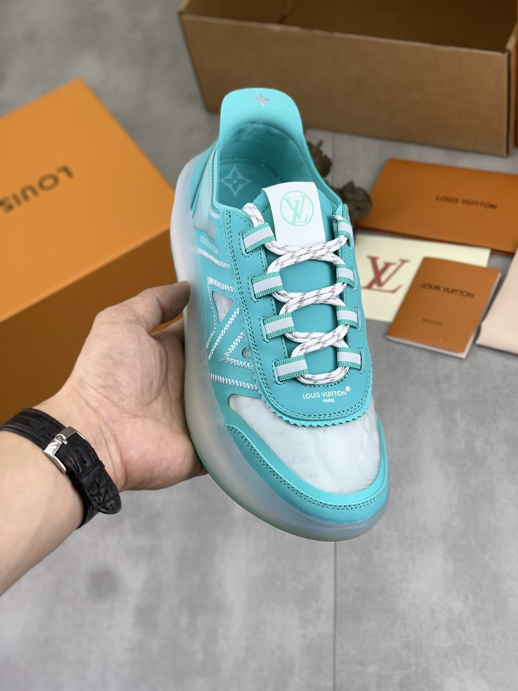 ルイヴィトン スニーカー メッシュ ターコイズブルー shoes383 - 画像 (2)