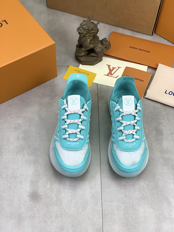 ルイヴィトン スニーカー メッシュ ターコイズブルー shoes383