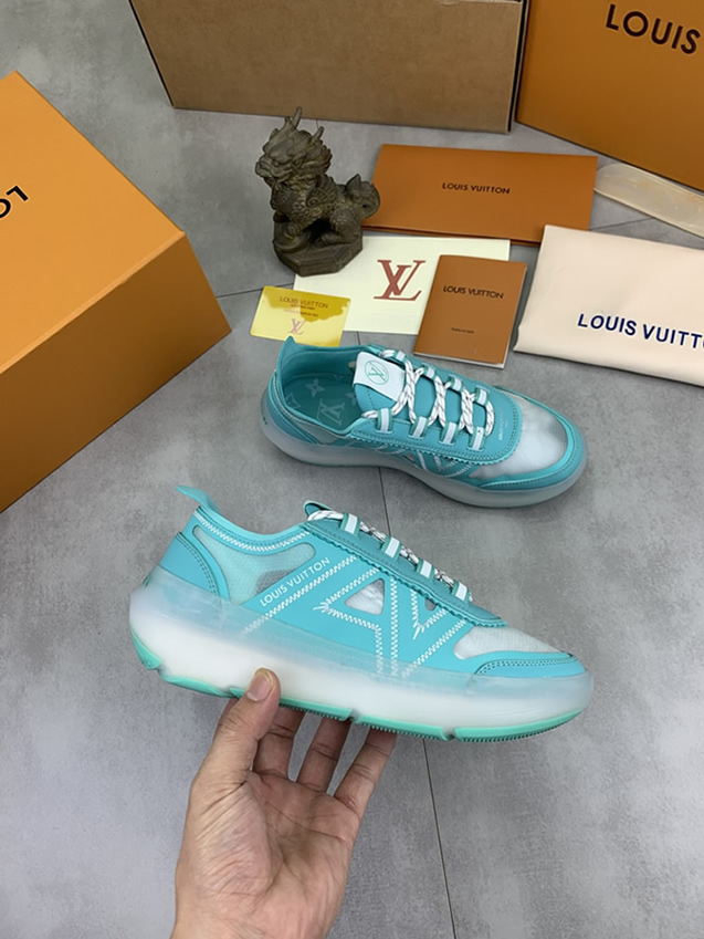ルイヴィトン スニーカー メッシュ ターコイズブルー shoes383 - 画像 (6)