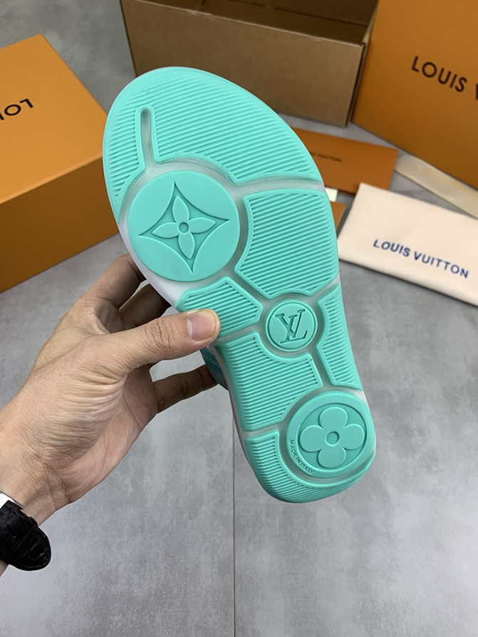 ルイヴィトン スニーカー メッシュ ターコイズブルー shoes383 - 画像 (9)
