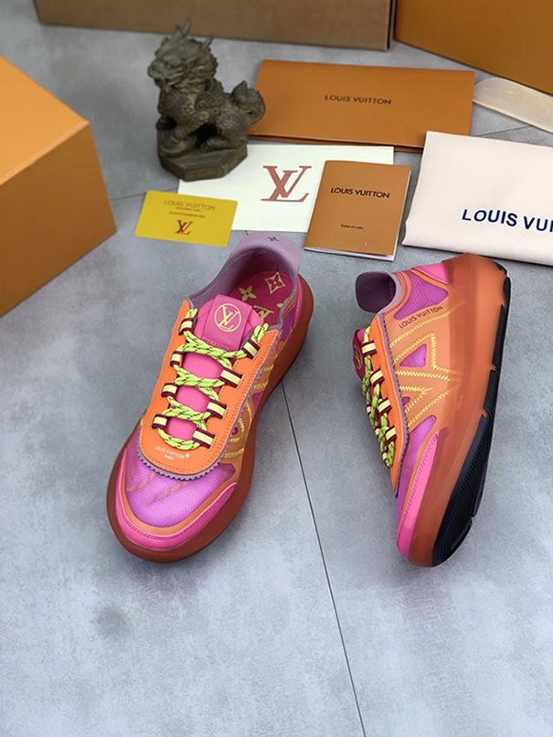 ルイヴィトン スニーカー メッシュ ピンクマルチ shoes385 - 画像 (3)