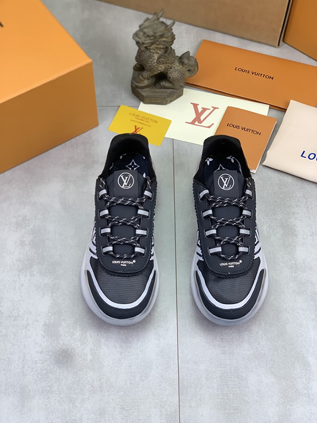 ルイヴィトン スニーカー メッシュ ブラック shoes386