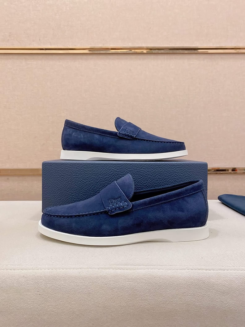 ディオール ローファー スエード モカシン ネイビー ホワイト shoes407 - 画像 (7)