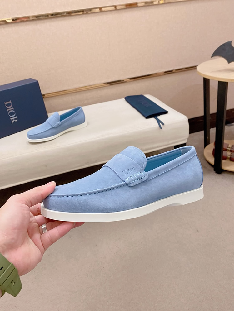 ディオール ローファー スエード モカシン グレー ホワイト shoes409 - 画像 (3)