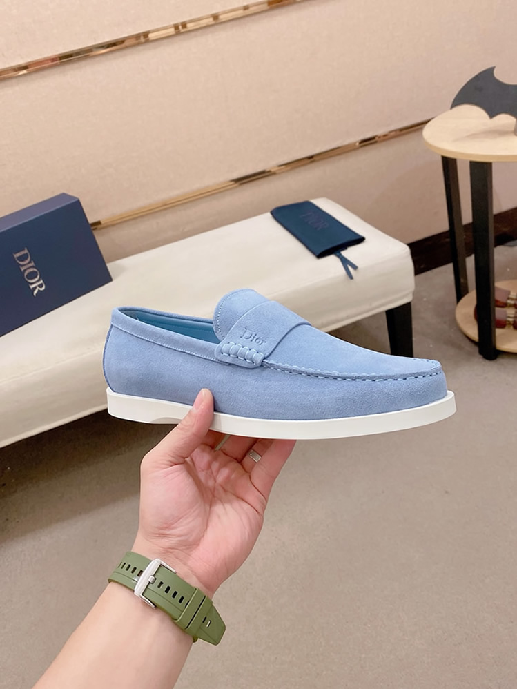 ディオール ローファー スエード モカシン グレー ホワイト shoes409 - 画像 (4)