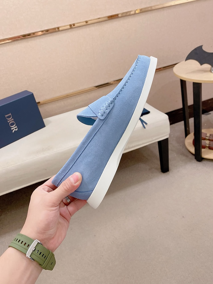 ディオール ローファー スエード モカシン グレー ホワイト shoes409 - 画像 (5)