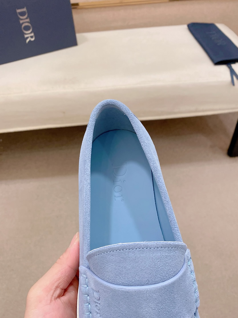 ディオール ローファー スエード モカシン グレー ホワイト shoes409 - 画像 (6)