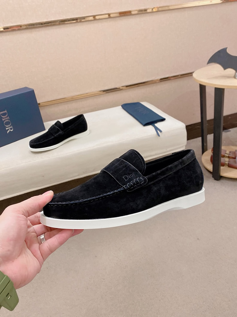 ディオール ローファー スエード モカシン ブラック ホワイト shoes410 - 画像 (3)