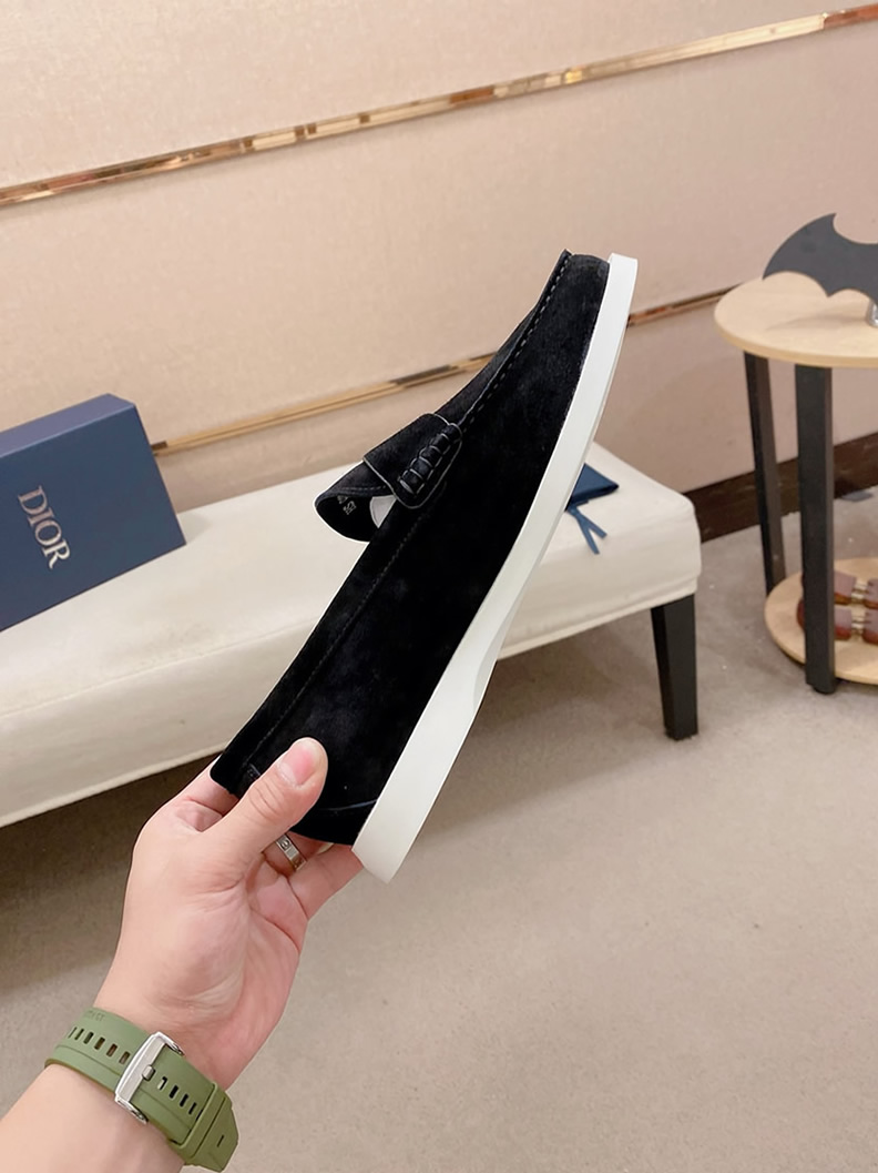 ディオール ローファー スエード モカシン ブラック ホワイト shoes410 - 画像 (5)