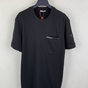 モンクレール Tシャツ ポケットTシャツ ブラック オールブラック FS317