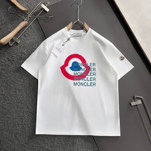 モンクレール Tシャツ プリントTシャツ ホワイト マルチカラー FS317