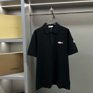 モンクレール ポロシャツ 半袖 鹿の子 ブラック マルチカラー FS333