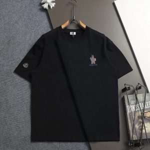モンクレール Tシャツ 半袖 クルーネック ブラック FS342